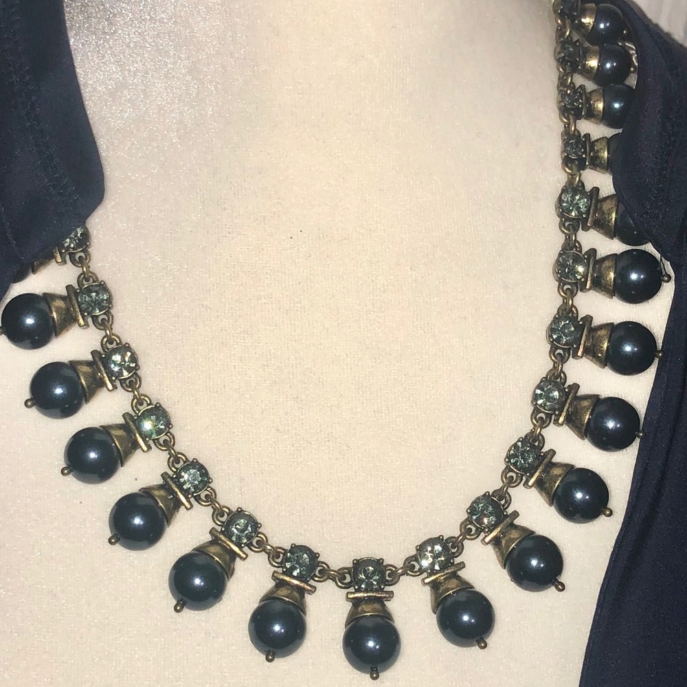 Gold/Navy Statement Necklace